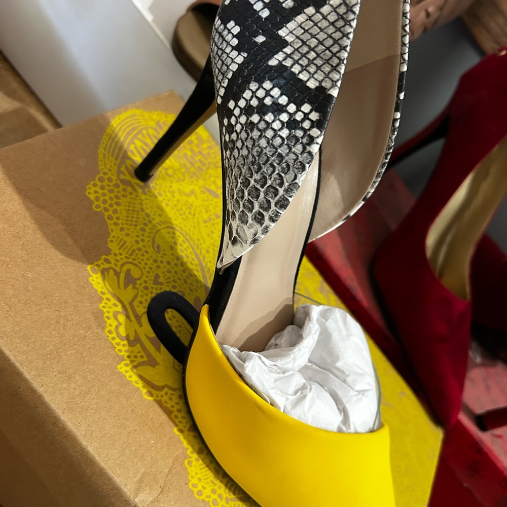 Mix No. 6 Yellow and Snake-Print Stiletto Pump